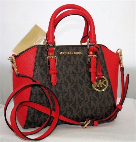 damaged red michael kors purse|Michael Kors red mini bag.